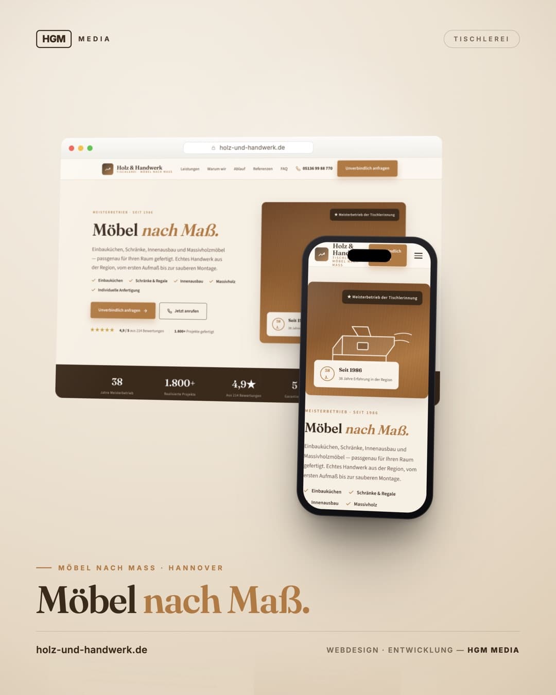 Holz & Handwerk — Möbel nach Maß.