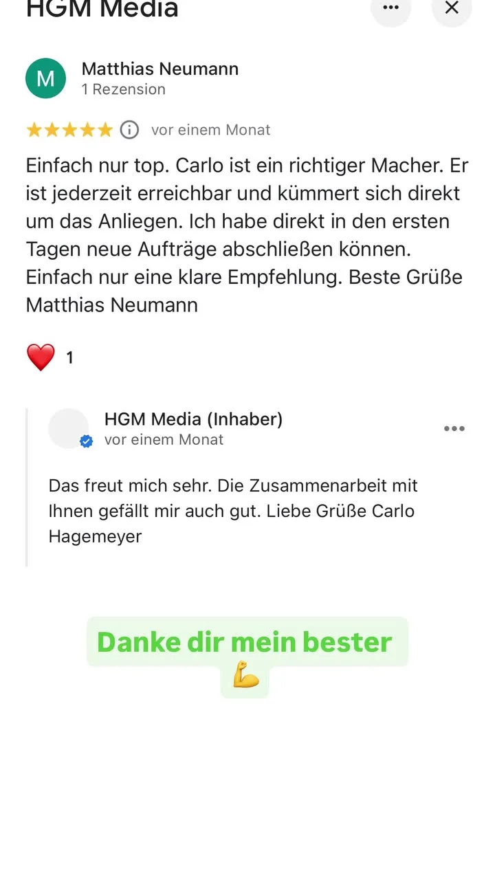 Google-Rezension von Matthias Neumann
