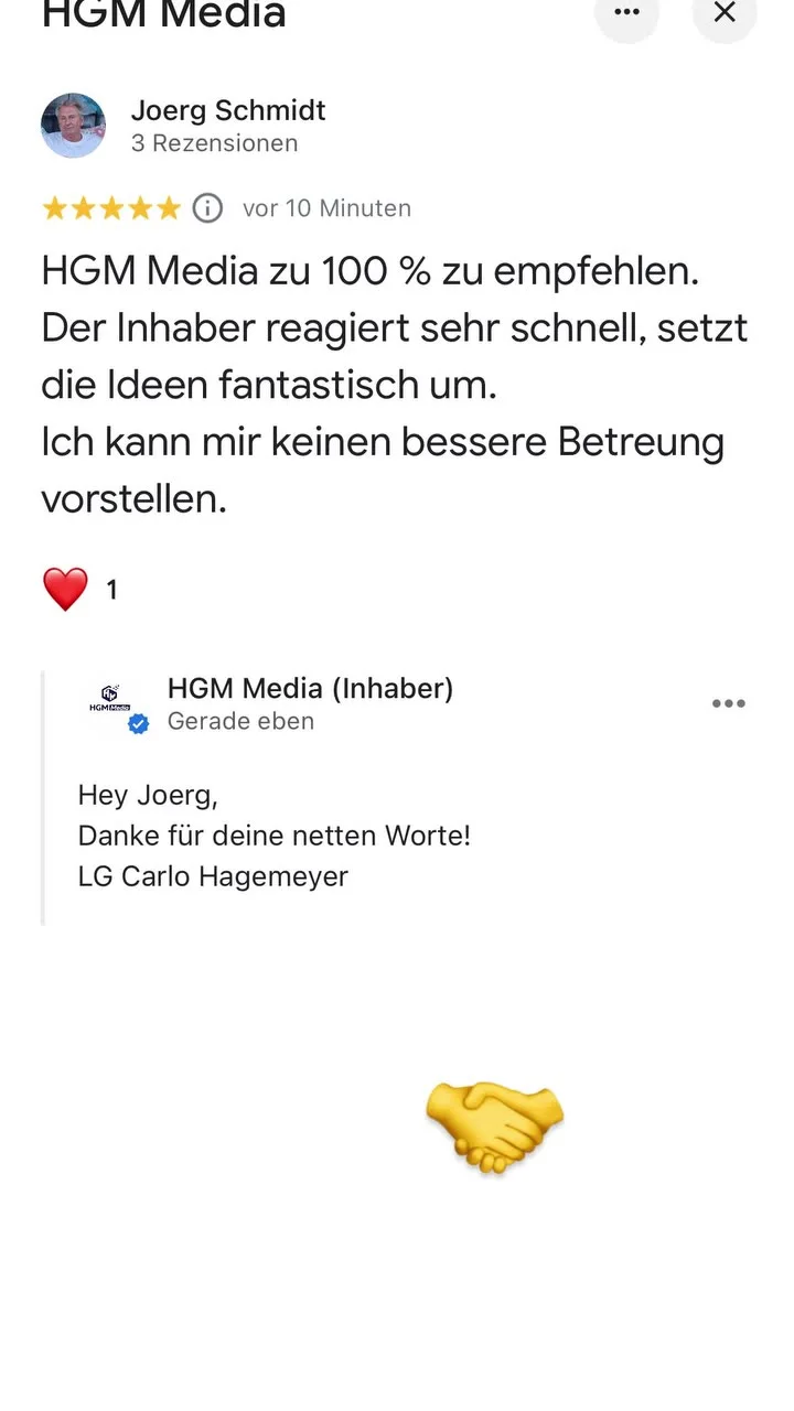 Google-Rezension von Joerg Schmidt
